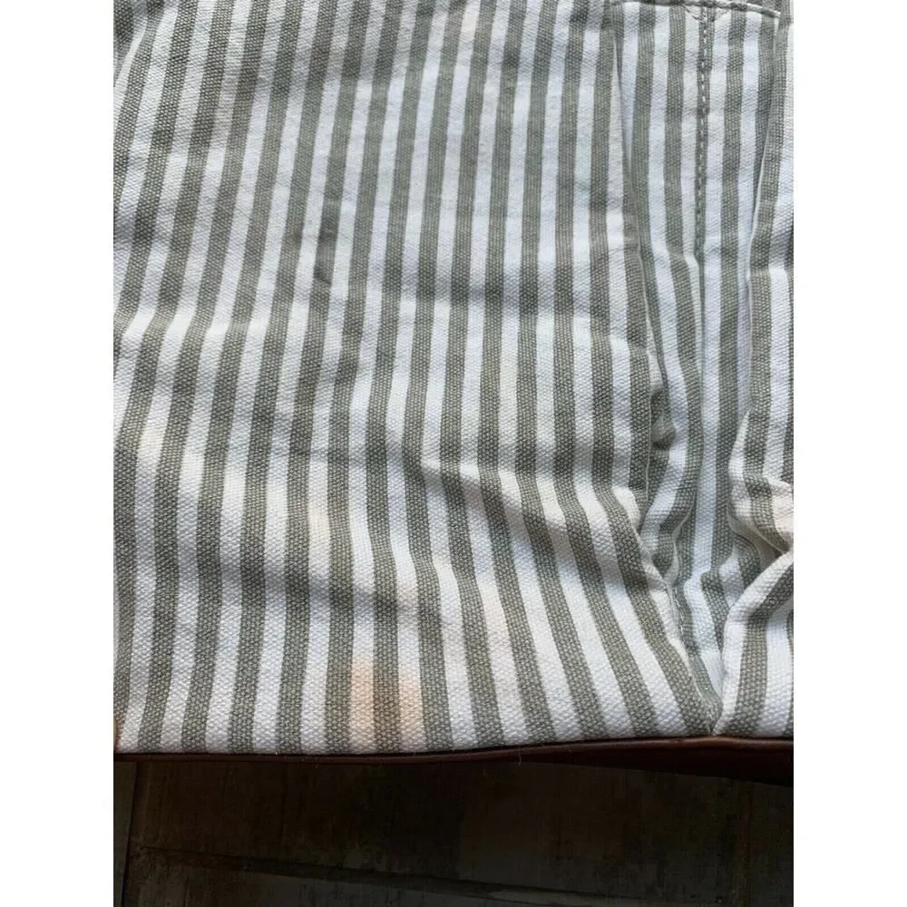 HIP CUB Gray & White Striped Messenger Style Diaper Bag + Matching Changing Pad